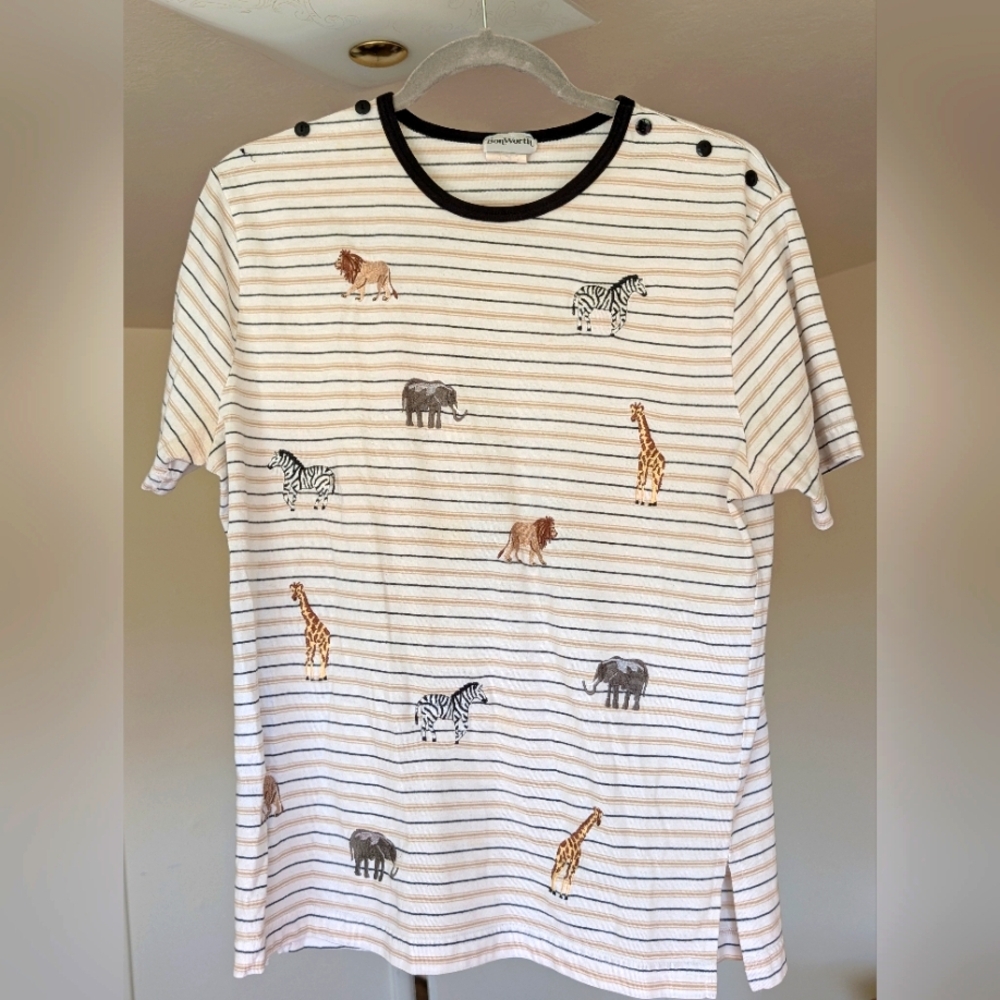 BonWorth Embroided Animal Tee 90s
